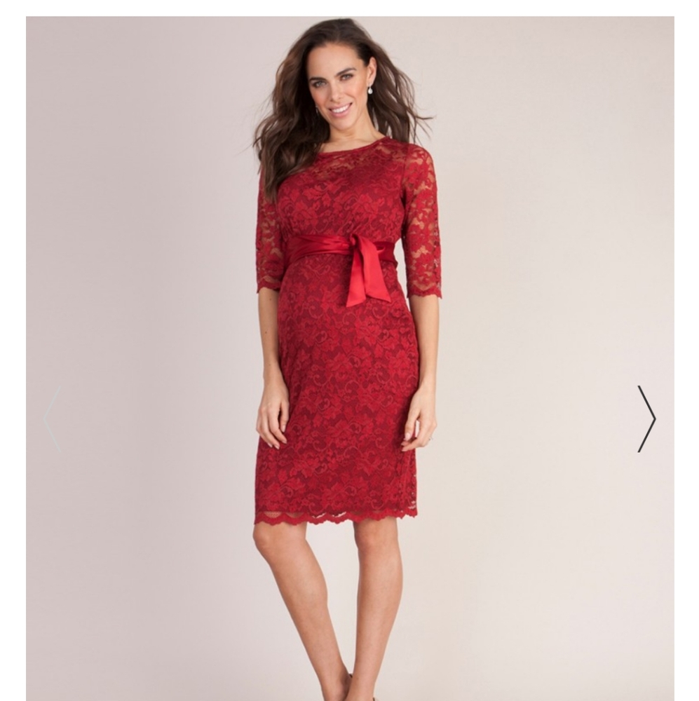 Seraphine Red Luxe Maternity Dress